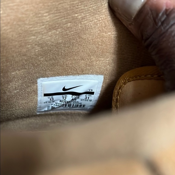 Nike Tan Sneakers with High-Top Design and Soft Suede Material - Picture 2 of 3